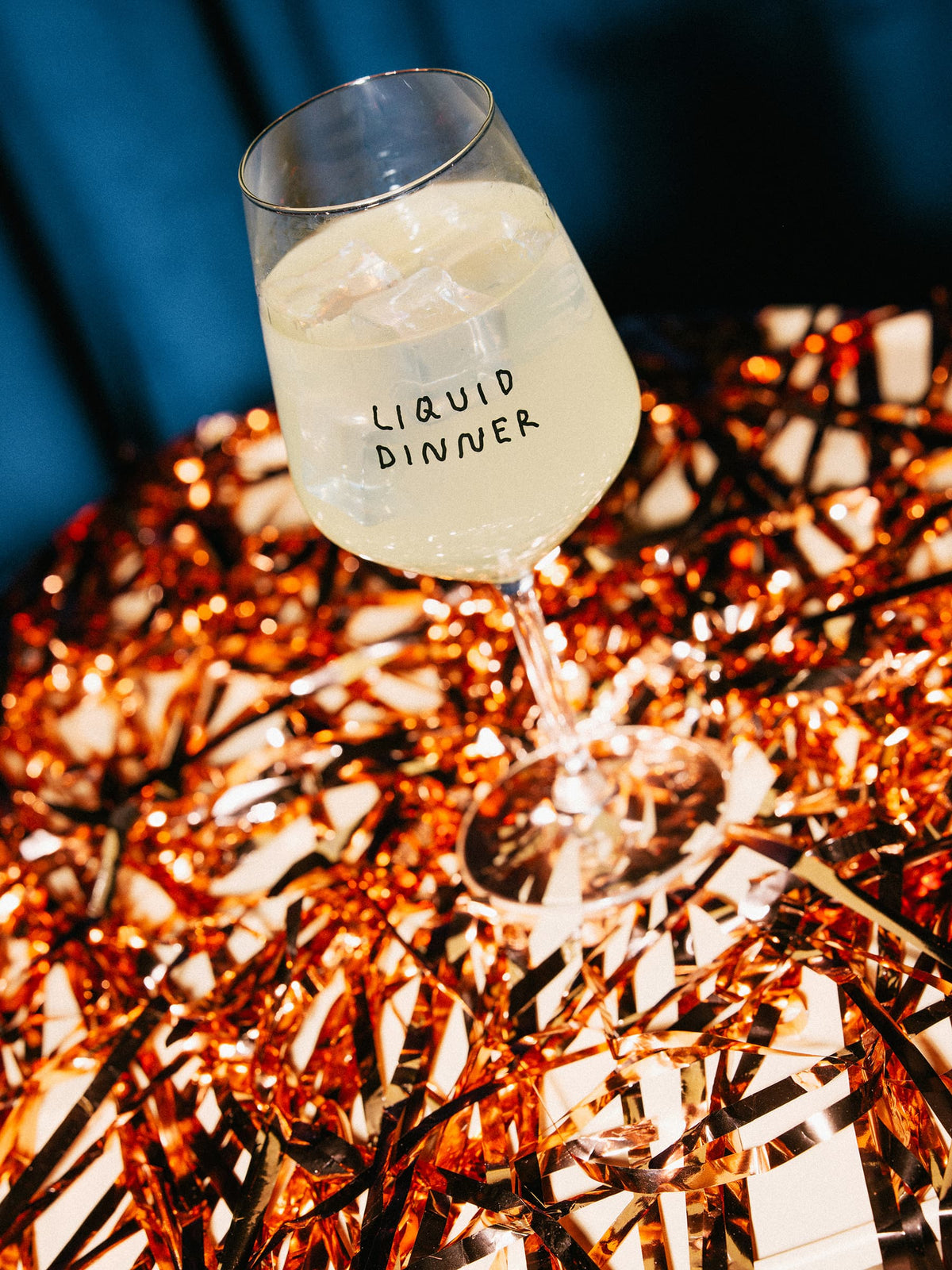 "Liquid Dinner" Weinglas