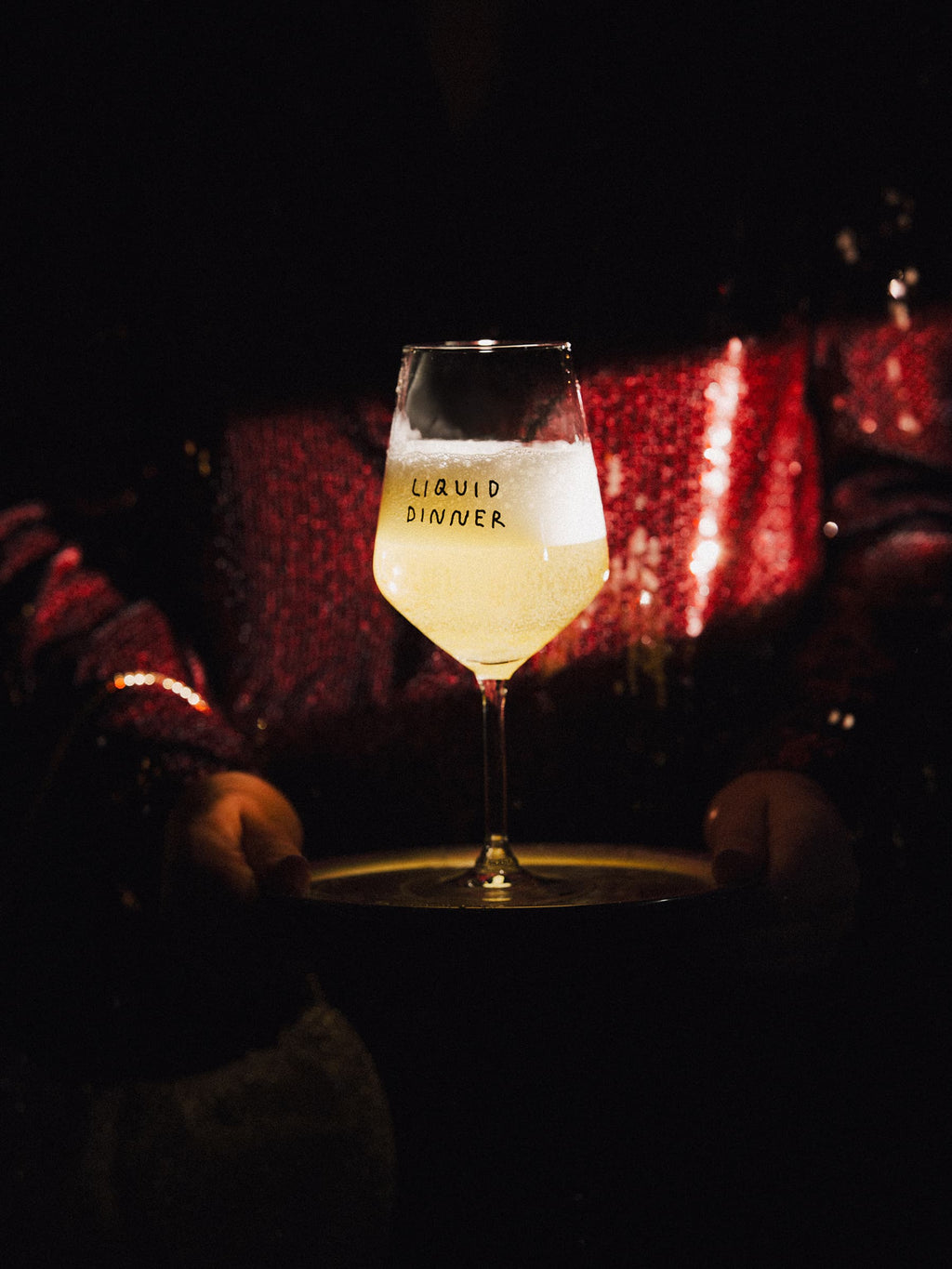 "Liquid Dinner" Weinglas