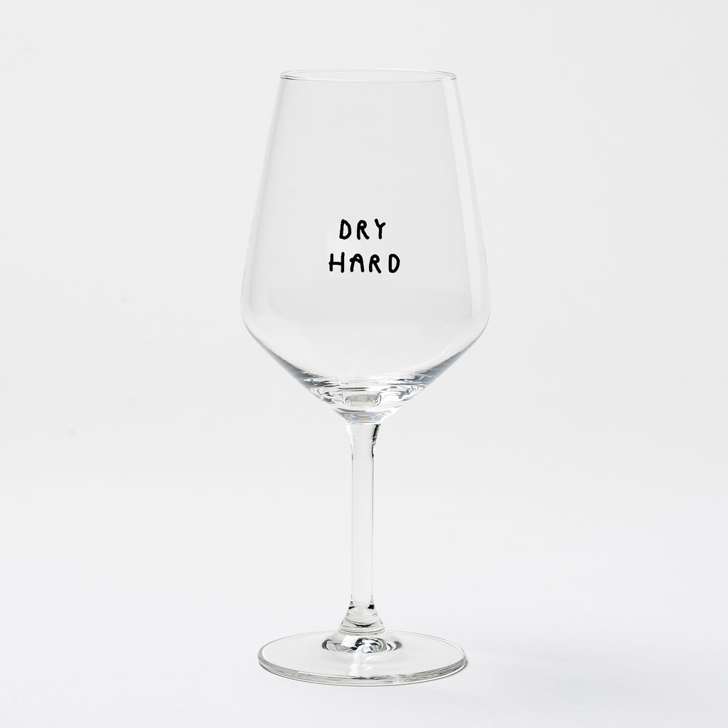 "Dry Hard" Weinglas
