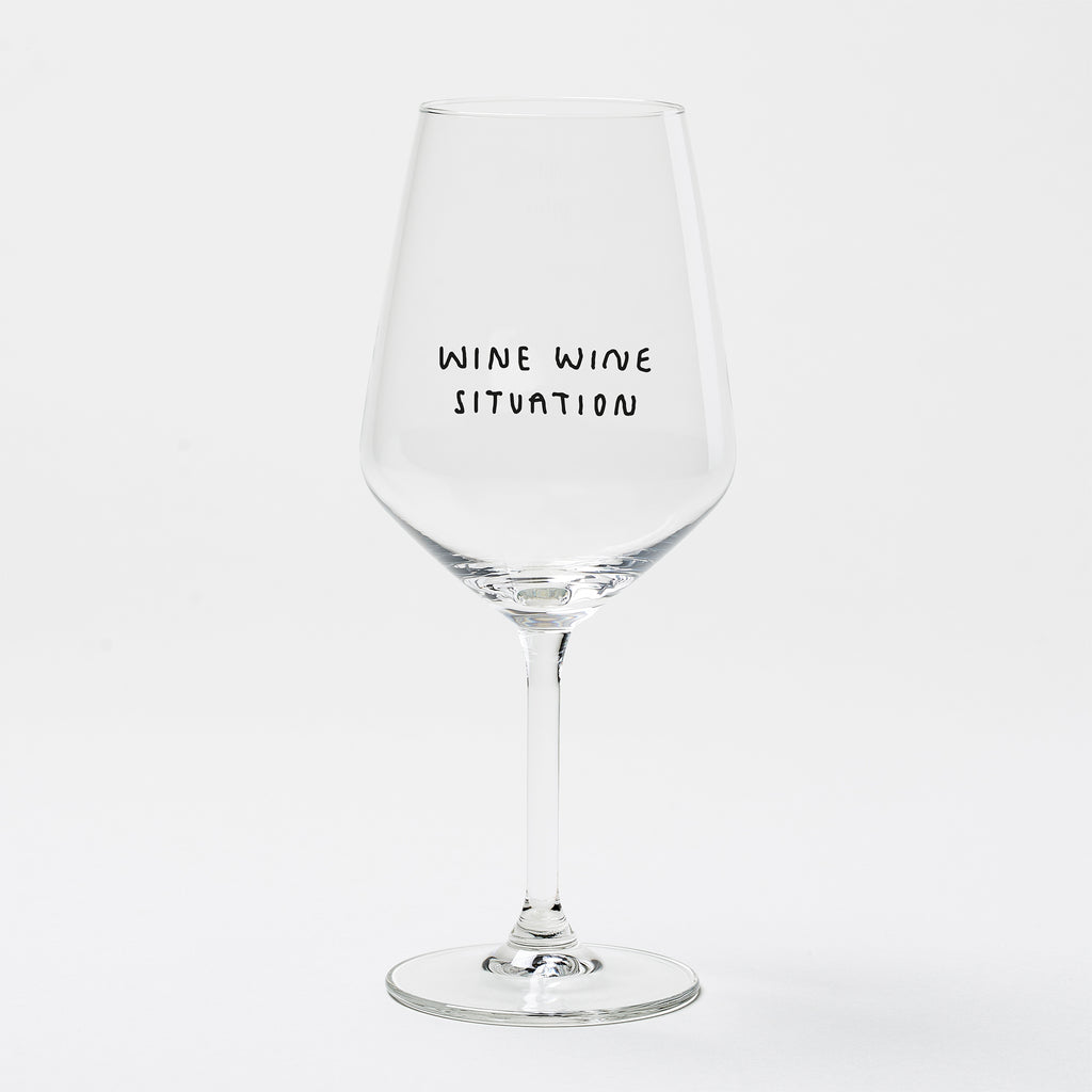 "Wine Wine Situation" Weinglas