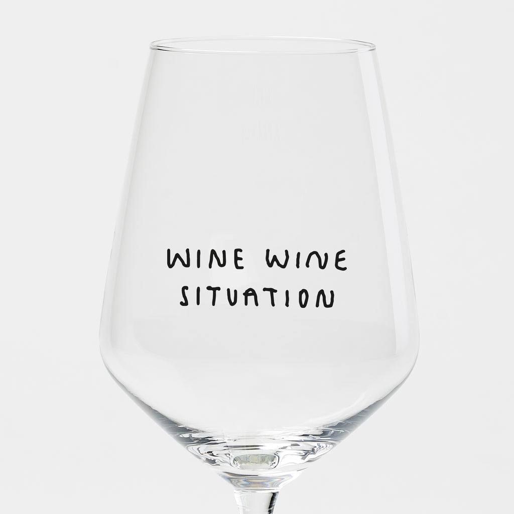 "Wine Wine Situation" Weinglas