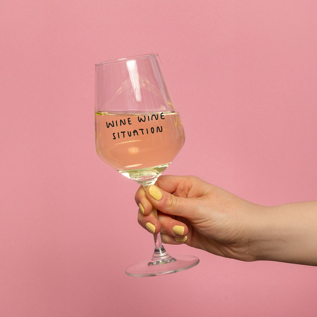 "Wine Wine Situation" Weinglas